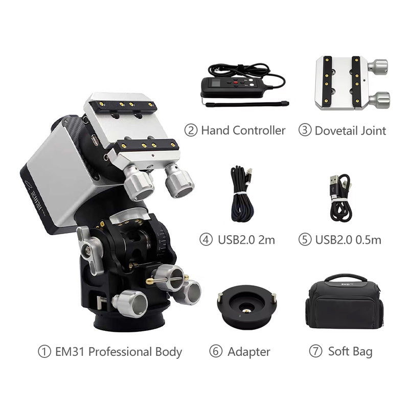 TeSeek Lightweight EM31Pro Harmonic Equatorial Mount High Load Capacity Multi-modes Theodolite Astronomical Accessory