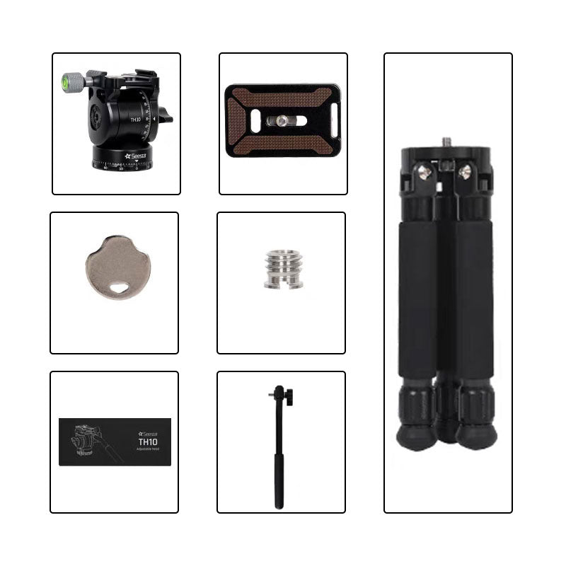 TeSeek TH10 Lightweight Fluid Tripod Head + TC20 Carbon Fiber Tripod Set for SeeStar Series Smart Astronomical Telescope