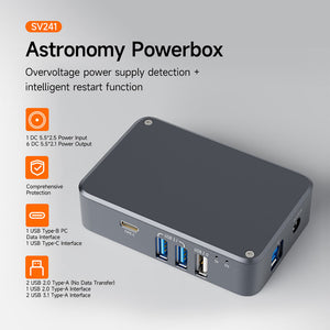 TeSeek DC + USB Astronomy USB Hub Power Box Astro USB Hub Suitable for Guide Camera and EQ Mount