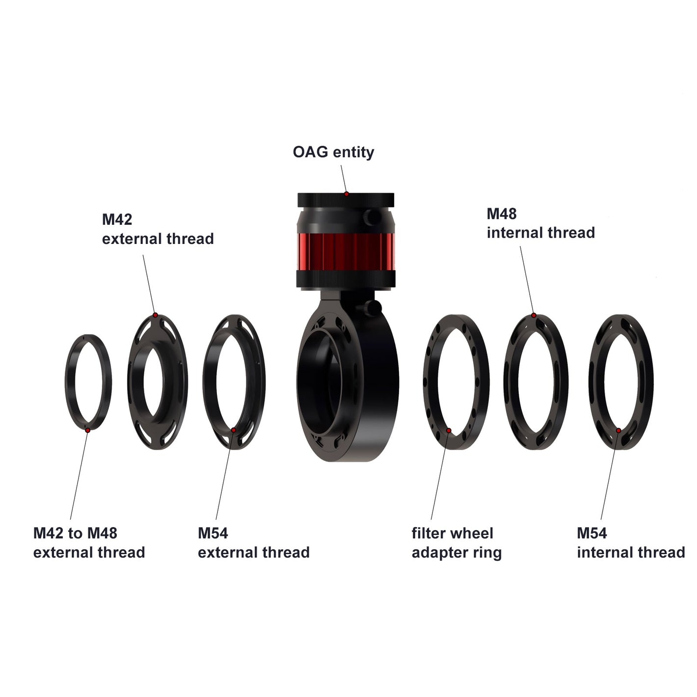 Astro Frog Professional Off-axis Guider M42/M48/M54 OAG Double Helix Focusing Astronomical Telescope Accessory