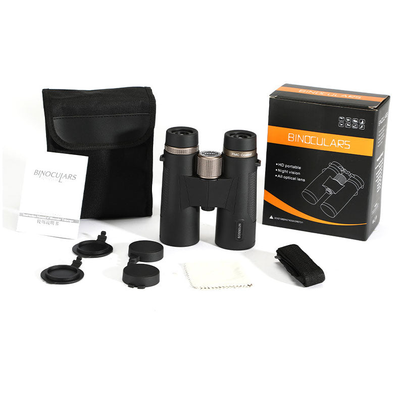 TeSeek 12X42BO-ED Black ED Binocular Telescope HD BAK4 Prism High Precision Night Vision Goggles IP67 Waterproof