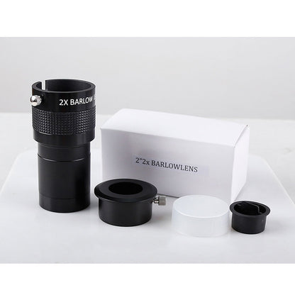 ANGELEYES 2X Barlow Lens Magnifier 2-inch HD Astronomical Telescope Barlow Eyepiece M42 with 2-inch to 1.25-inch Adapter (Black)