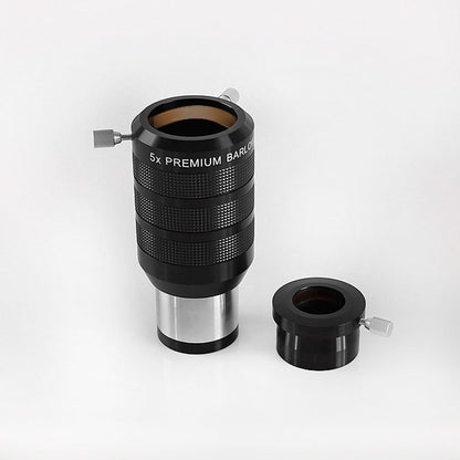 XY-230712 2-Inch 5X Apochromatism Premium Barlow Lens with 2-Inch to 1.25-Inch Adapter for Astronomical Telescopes