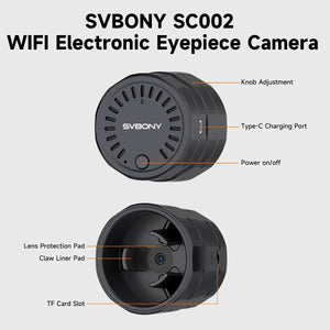 SVBONY SC002 WiFi Bird Watching Camera 1080P 2MP 4-Level Zoom Imaging for 37-56MM Eyepiece