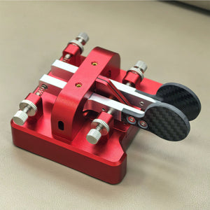 MK-07 Automatic CW Key Dual Paddle CW Trainer Shortwave Radio Morse Coed Key 3.5MM Interface (Red)