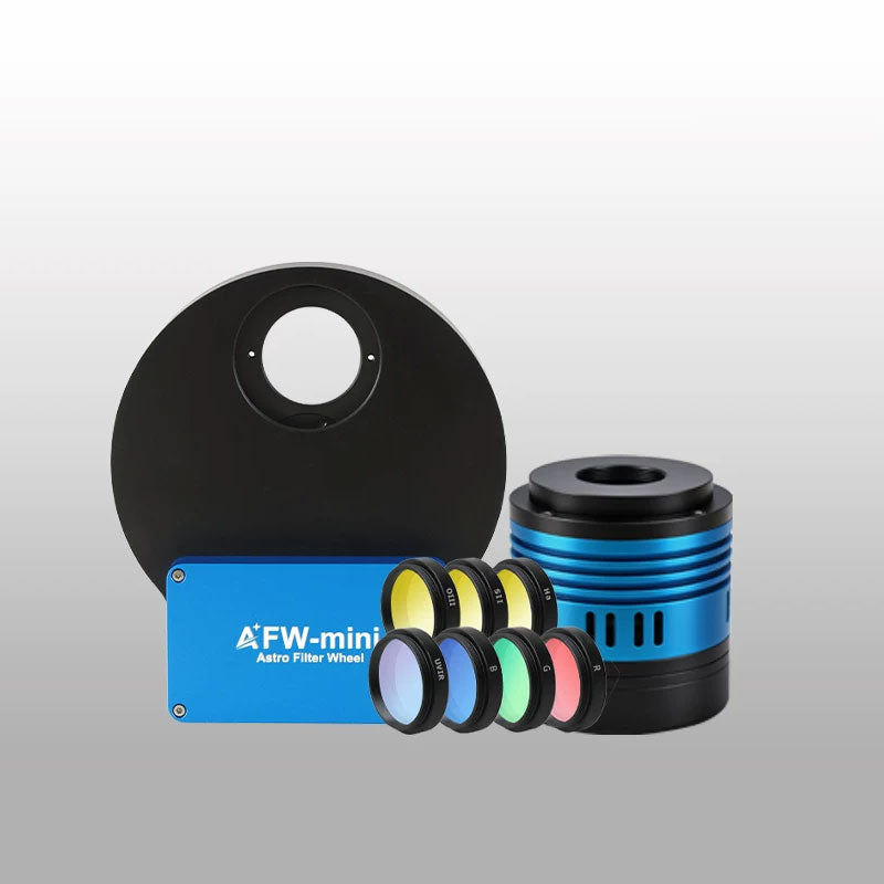 ToupTek AE676M Multi-purpose Mono Astronomy Camera IMX676M, with AFW-mini Electronic Filter Wheel & 1.25-Inch LRGB+SHO Filter Set