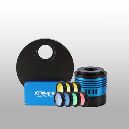 ToupTek AE676M Multi-purpose Mono Astronomy Camera IMX676M, with AFW-mini Electronic Filter Wheel & 1.25-Inch LRGB+SHO Filter Set