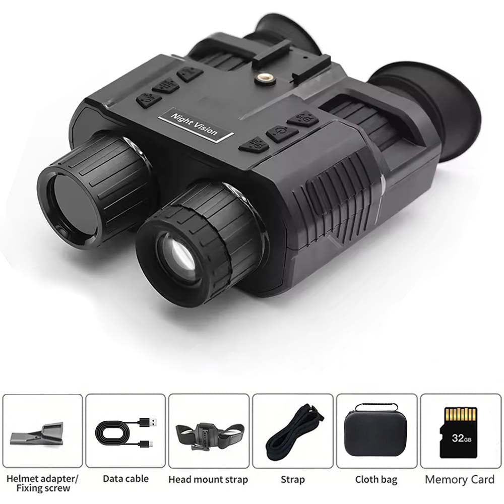 TeSeek NV8000 3D Night Vision Goggles 4K Video 8X Digital Zoom 850nm Infrared Dual Screen Head Mounted