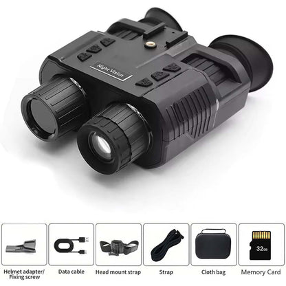 TeSeek NV8000 3D Night Vision Goggles 4K Video 8X Digital Zoom 850nm Infrared Dual Screen Head Mounted