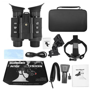 TeSeek NV8300 3D HD Night Vision Goggles 4K Video 7X Magnification Head Mounted Infrared Binoculars