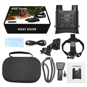 TeSeek NV8160 4K Night Vision Binoculars 8X Zoom 850nm IR Head Mounted Handheld Goggles for 32GB TF Card