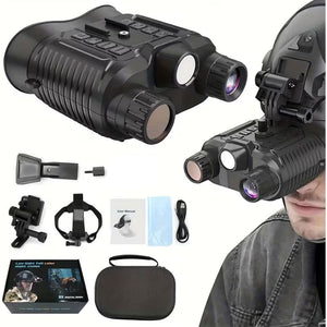 TeSeek NV8161 Night Vision Goggles 4K HD Binoculars 850nm IR LED Head Mounted Type with Flashlight